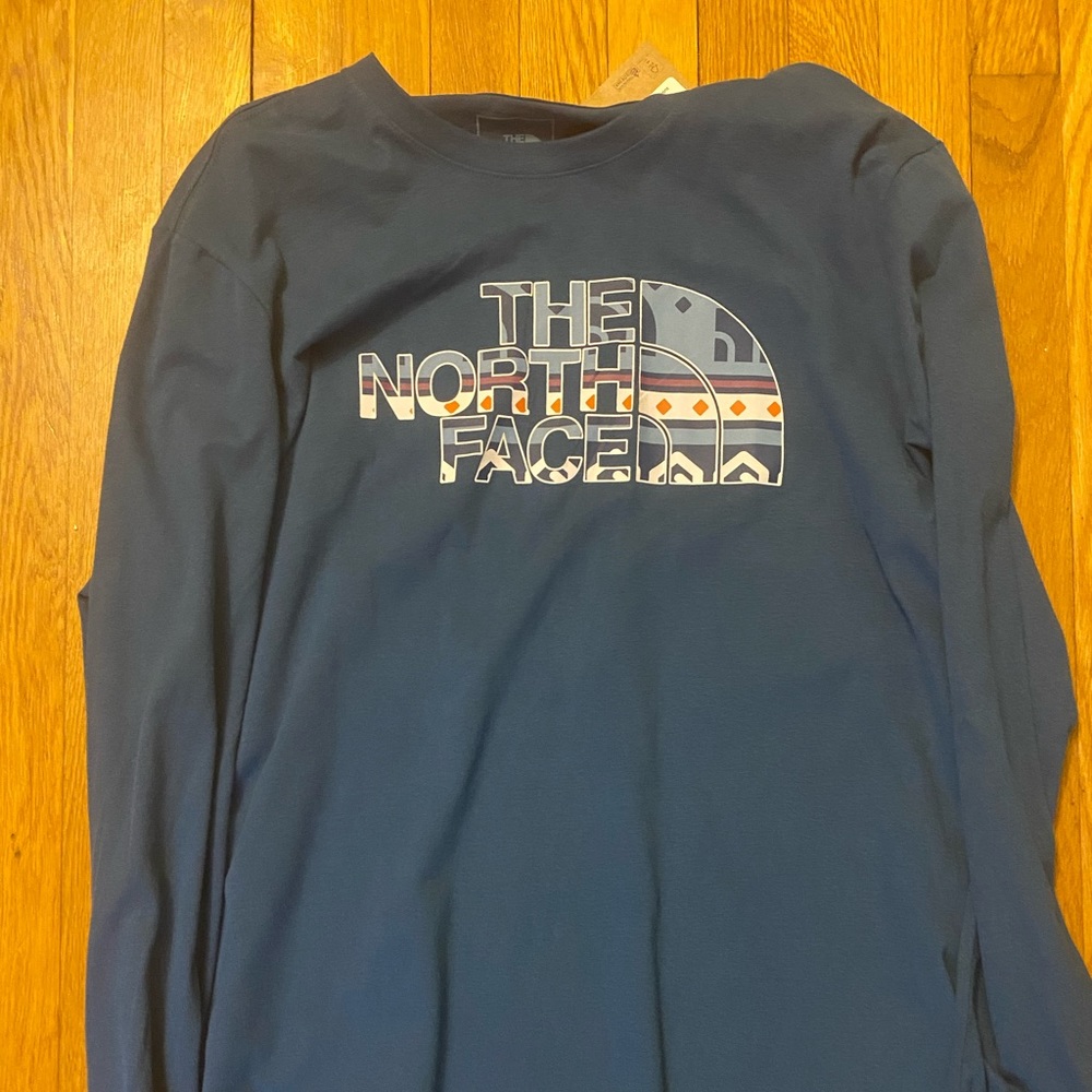 North face mens half dome logo graphic long sleeve T-shirt